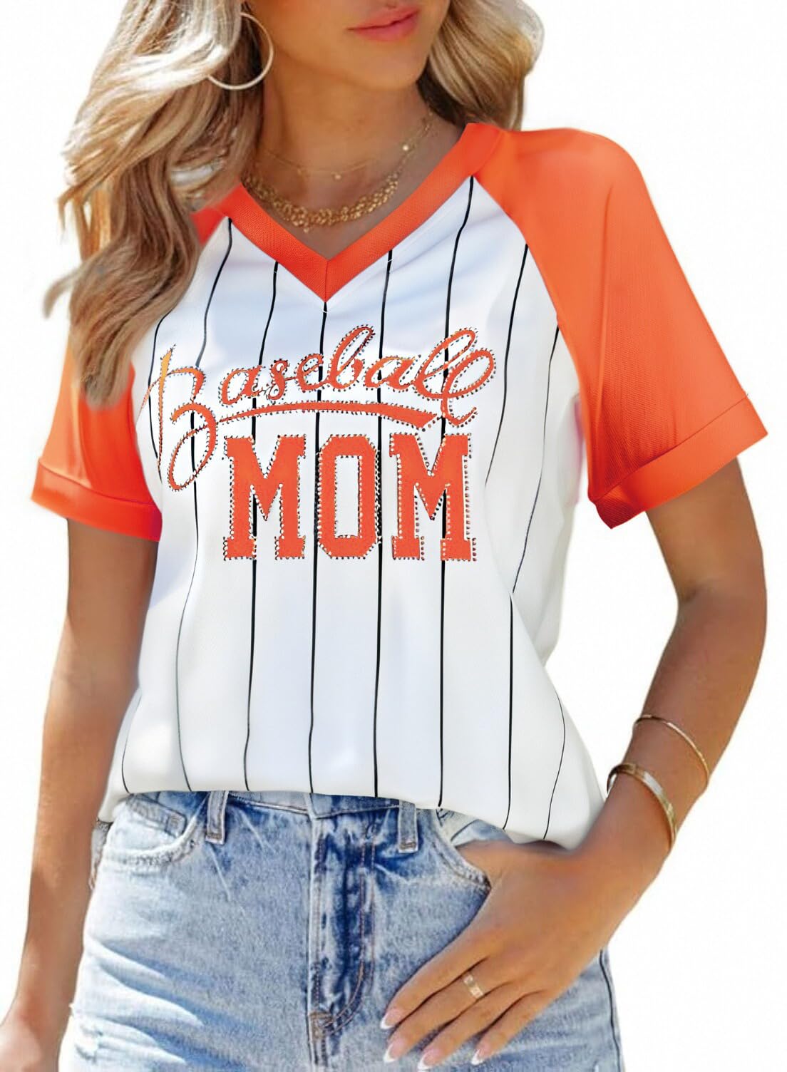 Baseball Shirt Women Baseball Mom Shirts Baseball Game Day Top