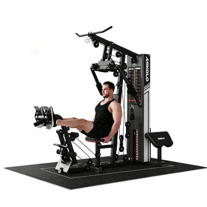 Mikolo Home Gym, Workout Station with 150LBS Weight Stack, Multifunctional Home Gym Equipment, Exercise Equipment for Full Body Strength Training