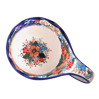 ALMA Handpainted Microwavable Soup Bowl with Loop Handle 18.6oz, Cereal Bowl With Handle Great for Berry, Fruits, Chili, Stew, Ice cream,Floral Soup Mug for Women
