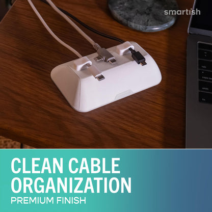 Smartish® Magnetic Cord Holder - Bigger Cable Wrangler Organizer with Magnet Clips for Charger Management on Desktop, Nightstand - Holds 6+ Cables - I'm Blushing