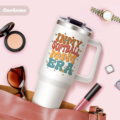 40oz Baseball Mom Tumbler, Christmas Holiday Gifts for Baseball Lovers