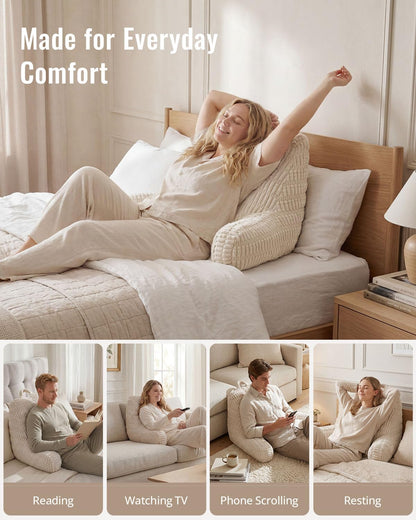 Blissful Diary Reading Pillow, Backrest Pillow with Shredded Memory Foam