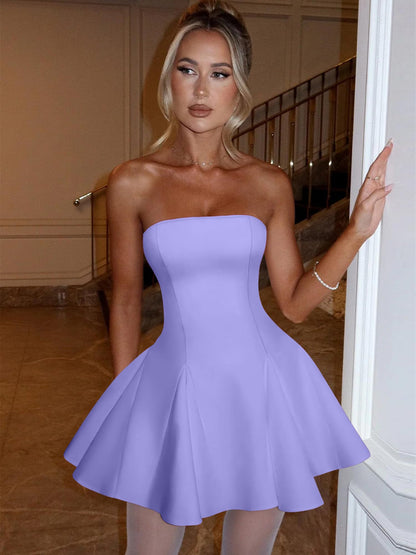 DAAWENXI Women's Strapless Mini Dress