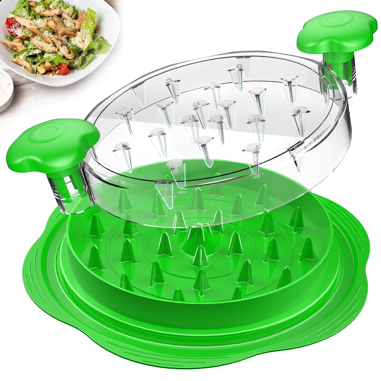 SURETIVIAN Chicken Shredder Tool Twist Large Chicken Breast Shredder with Brush&Fork, Visible Meat Shredder Machine, Anti-Slip Strip, Ergonomic Handle, BPA Free, Pork Beef Chicken(Hot Pink)