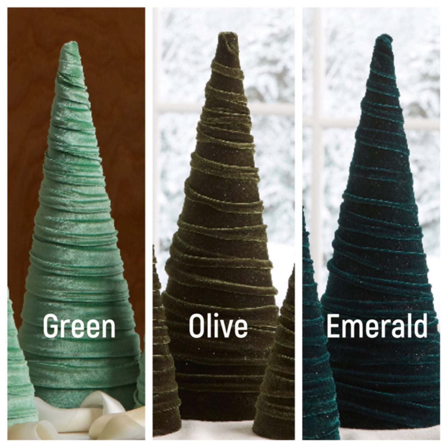 Your Heart's Content Red Velvet Trees Set of 3, Winter Wedding Centerpiece, Valentine Tabletop Tree Decor, Cozy Handmade Romantic Home Decor, Bookshelf Accent, Gift for (Red)