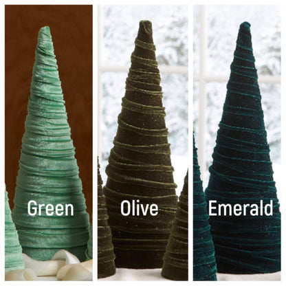 Your Heart's Content Red Velvet Trees Set of 3, Winter Wedding Centerpiece, Valentine Tabletop Tree Decor, Cozy Handmade Romantic Home Decor, Bookshelf Accent, Gift for (Red)