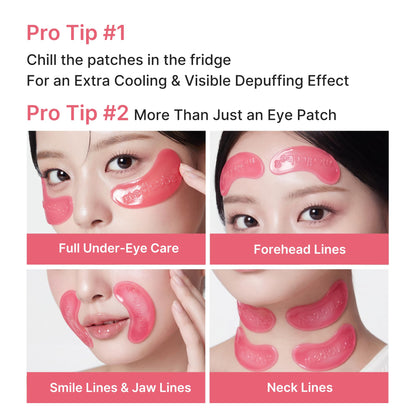 medicube PDRN Pink Collagen Jelly Eye Mask | Hydrogel Eye Patches with PDRN, Collagen, NAD | Refreshing for Puffy, Tired Eyes | Firming for Look of Wrinkles, Fine Lines | Korean Skincare (6 Pairs)