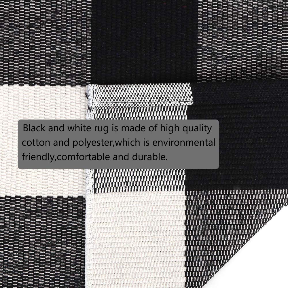 Christmas Door Mat Outdoor 35.4''x59'' Buffalo Plaid Christmas Decor Rug Cotton Hand-Woven Layered Door Mats Washable Carpet for Front Porch, Kitchen, Farmhouse, Entryway