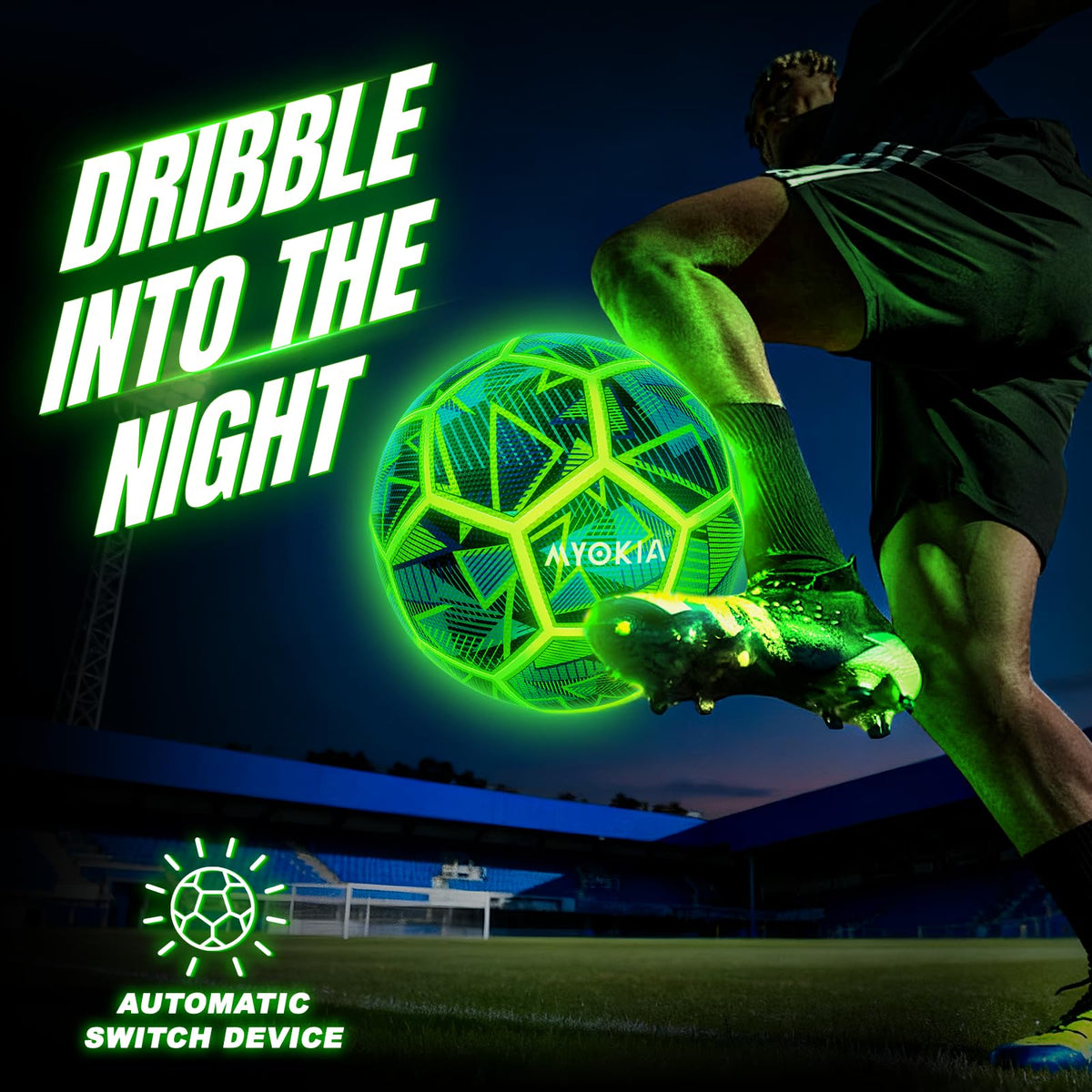 Rechargeable Light Up Soccer Ball Size 5 Tri-Color Glow in Dark