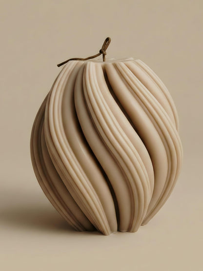 LAWA Swirl Candle - Beautiful Handmade Pillar Soy Wax Twirl Elegant Bubble Aesthetic Candle Housewarming Gift Home Room Shelf Decor Idea Spiral White Large