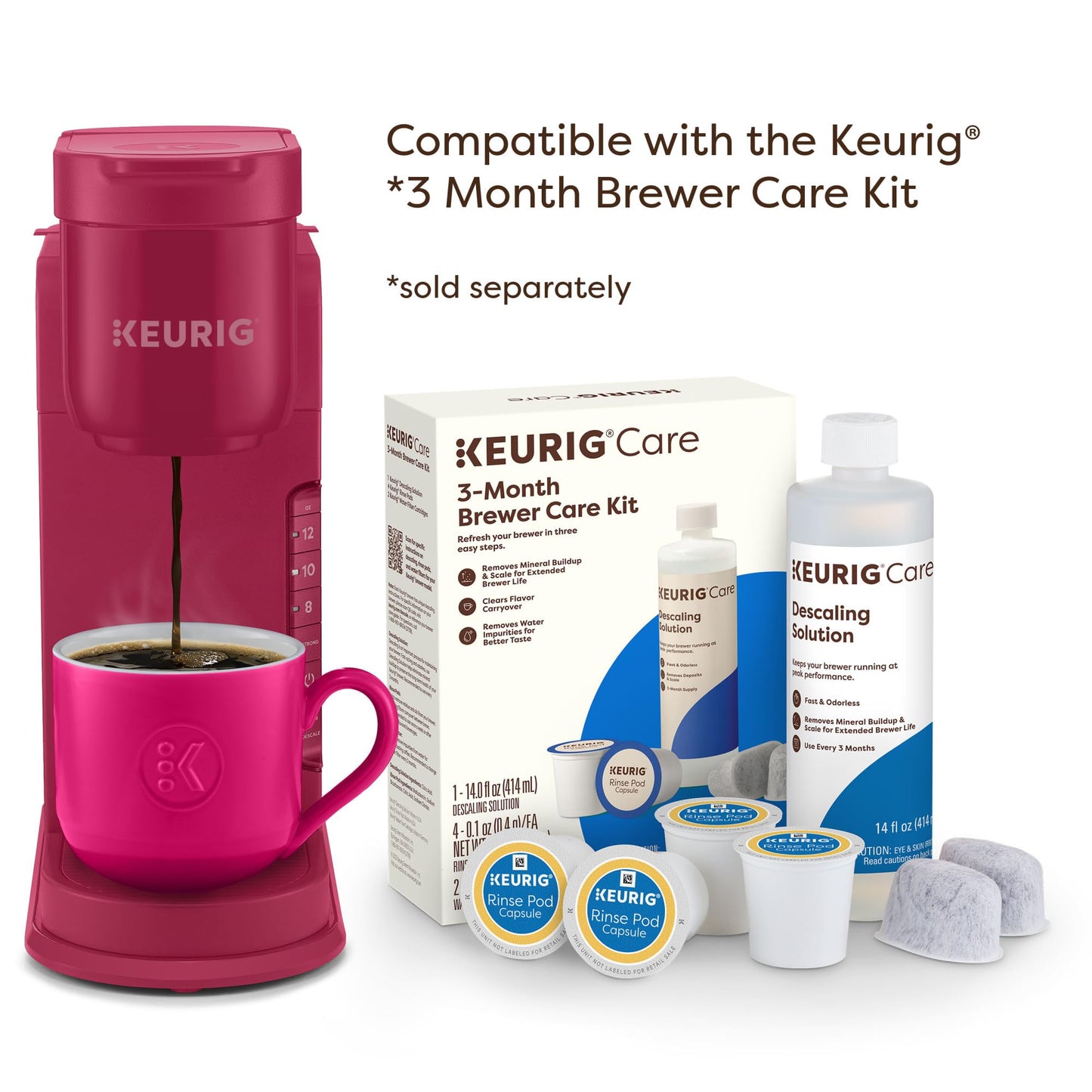Keurig K-Express Single Serve K-Cup Pod Coffee Maker, 3 Brew Sizes, Strong Button Feature, 42oz Removable Reservoir, Island Berry