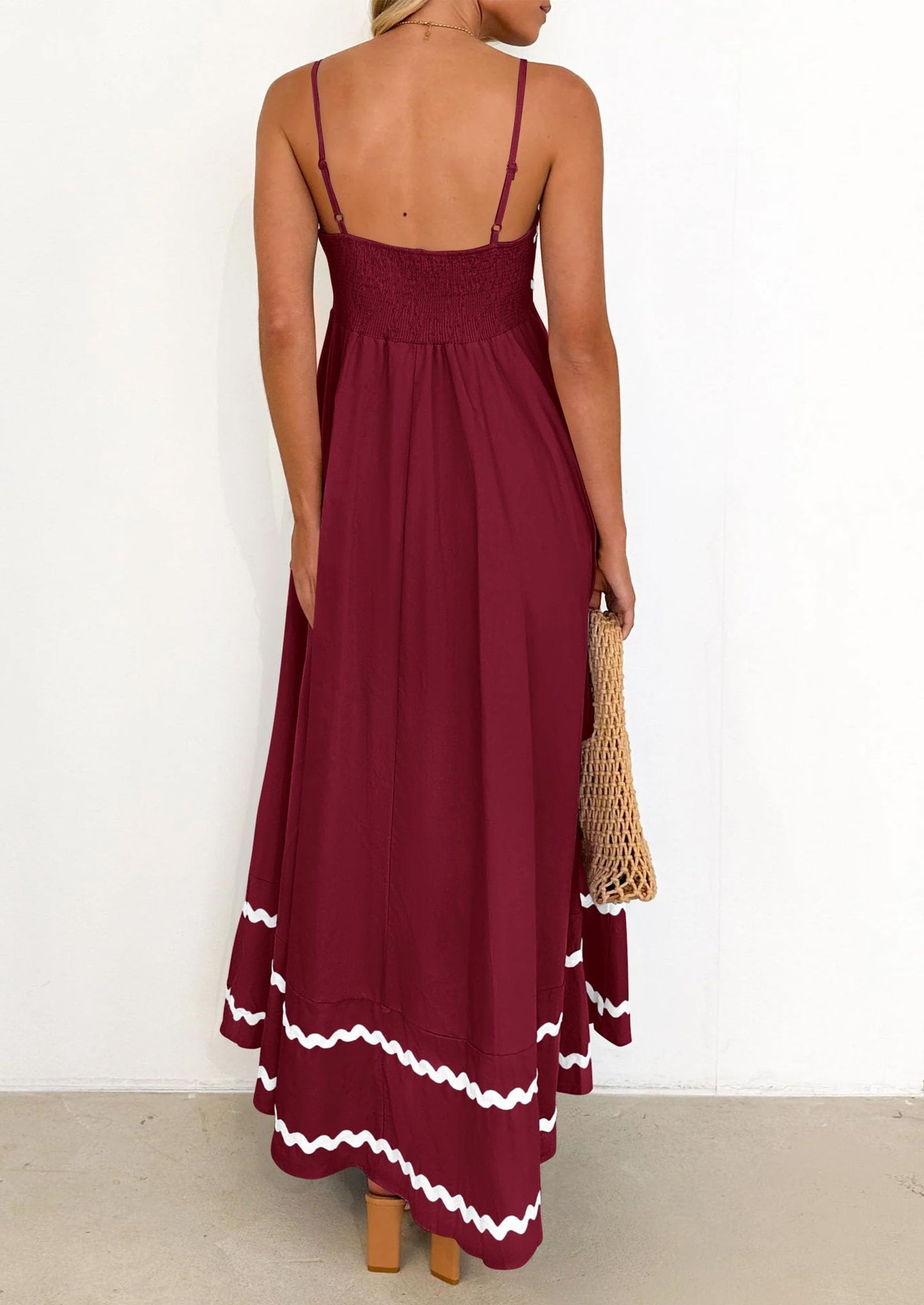 PRETTYGARDEN Women's Summer Spaghetti Strap Boho Maxi Dress