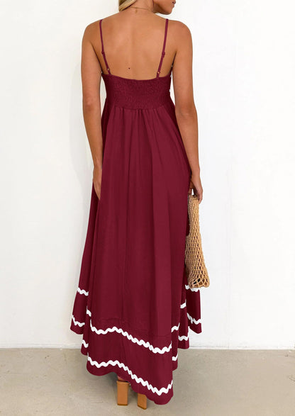 PRETTYGARDEN Women's Summer Spaghetti Strap Boho Maxi Dress