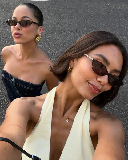 GUVIVI Retro Oval Sunglasses for Women