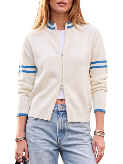 EXLURA Women Long Sleeve Zip Up