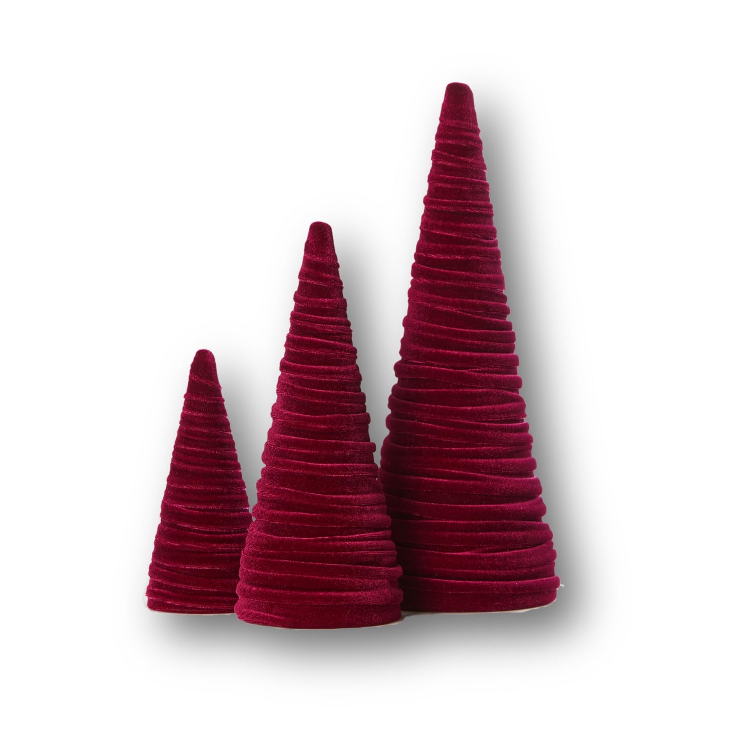 Your Heart's Content Red Velvet Trees Set of 3, Winter Wedding Centerpiece, Valentine Tabletop Tree Decor, Cozy Handmade Romantic Home Decor, Bookshelf Accent, Gift for (Red)