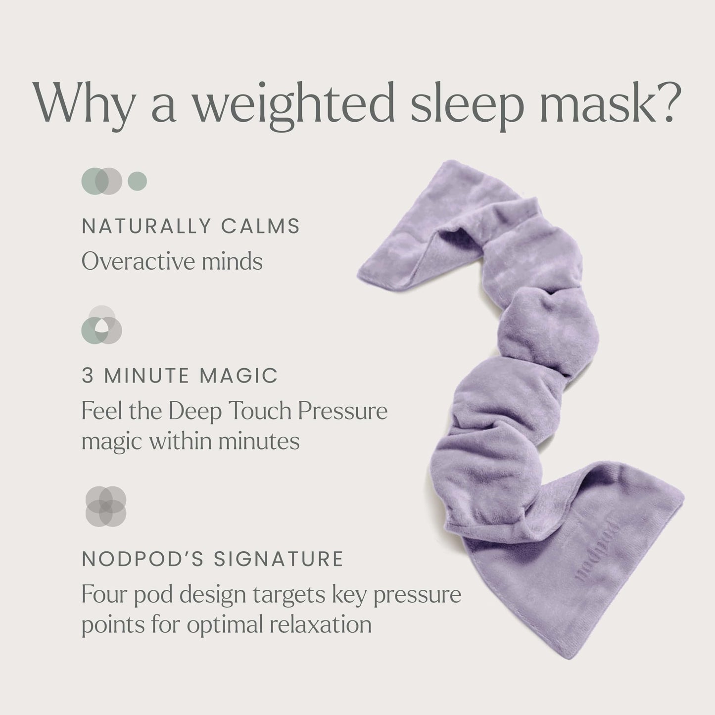 Nodpod Gentle Pressure Sleep Mask | Patented Light Blocking Design for Sleeping, Traveling & Relaxation - Sage