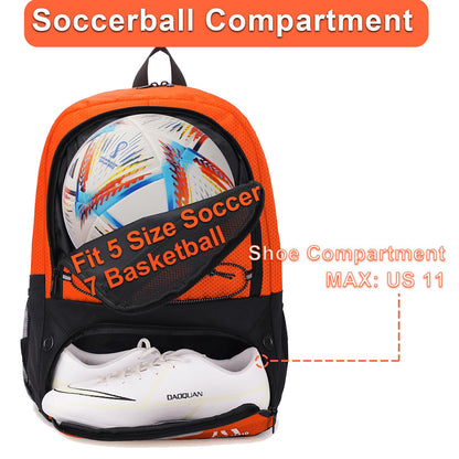 Hsmihair Soccer Bag,Youth Soccer Backpack with Ball and Cleat Compartment