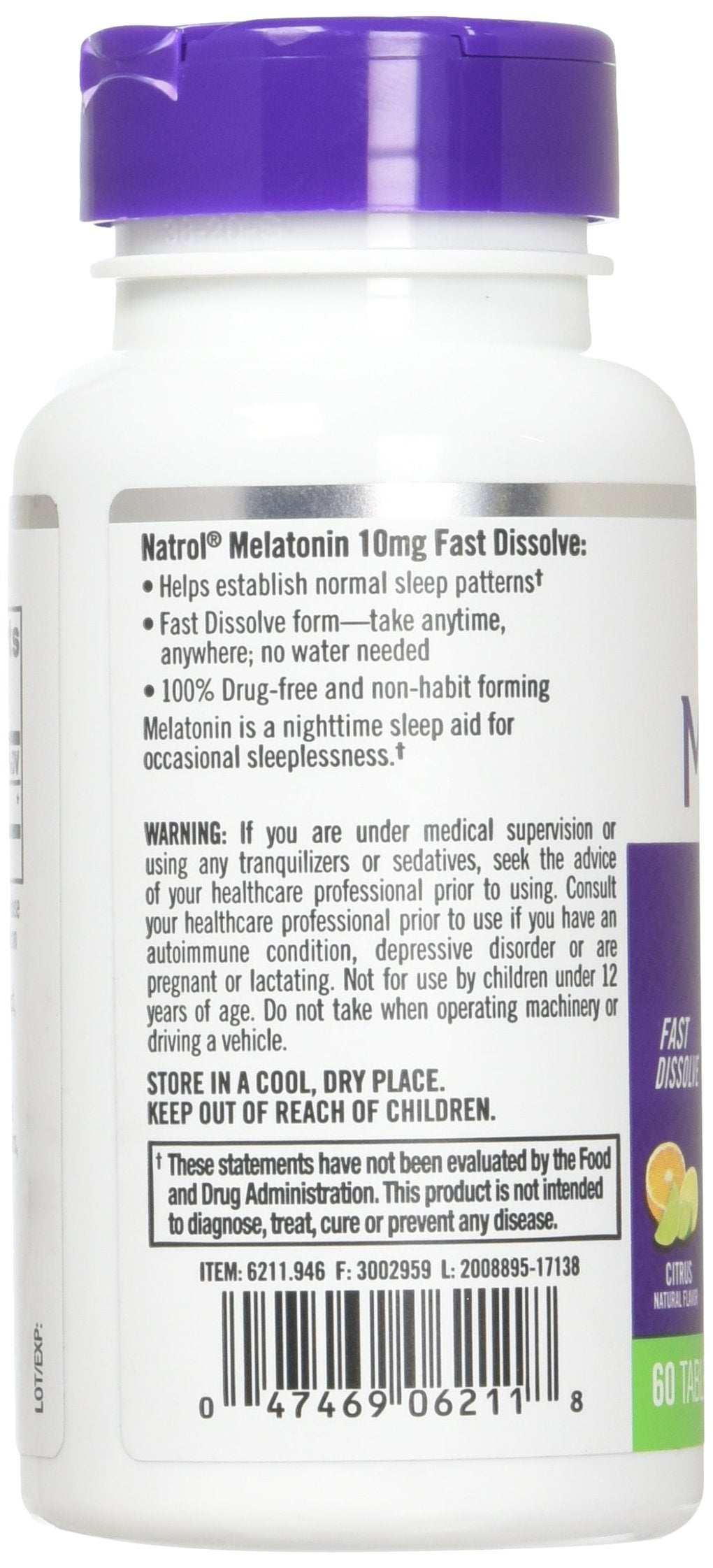 Natrol Melatonin 10mg Fast Dissolve Tablets - Strawberry Flavor, 100 Count, Sleep Aids for Adults, Fast Dissolve Melatonin for Adults, 100-Day Supply
