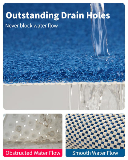 Non Slip Shower Mat, Comfortable Bath mat for Textured Surface,Quick Drying Easy Cleaning Shower Floor Mat for Wet Area,Without Suction Cups Pink 24 x 24
