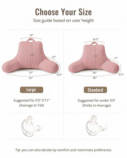 Blissful Diary Reading Pillow, Backrest Pillow with Shredded Memory Foam