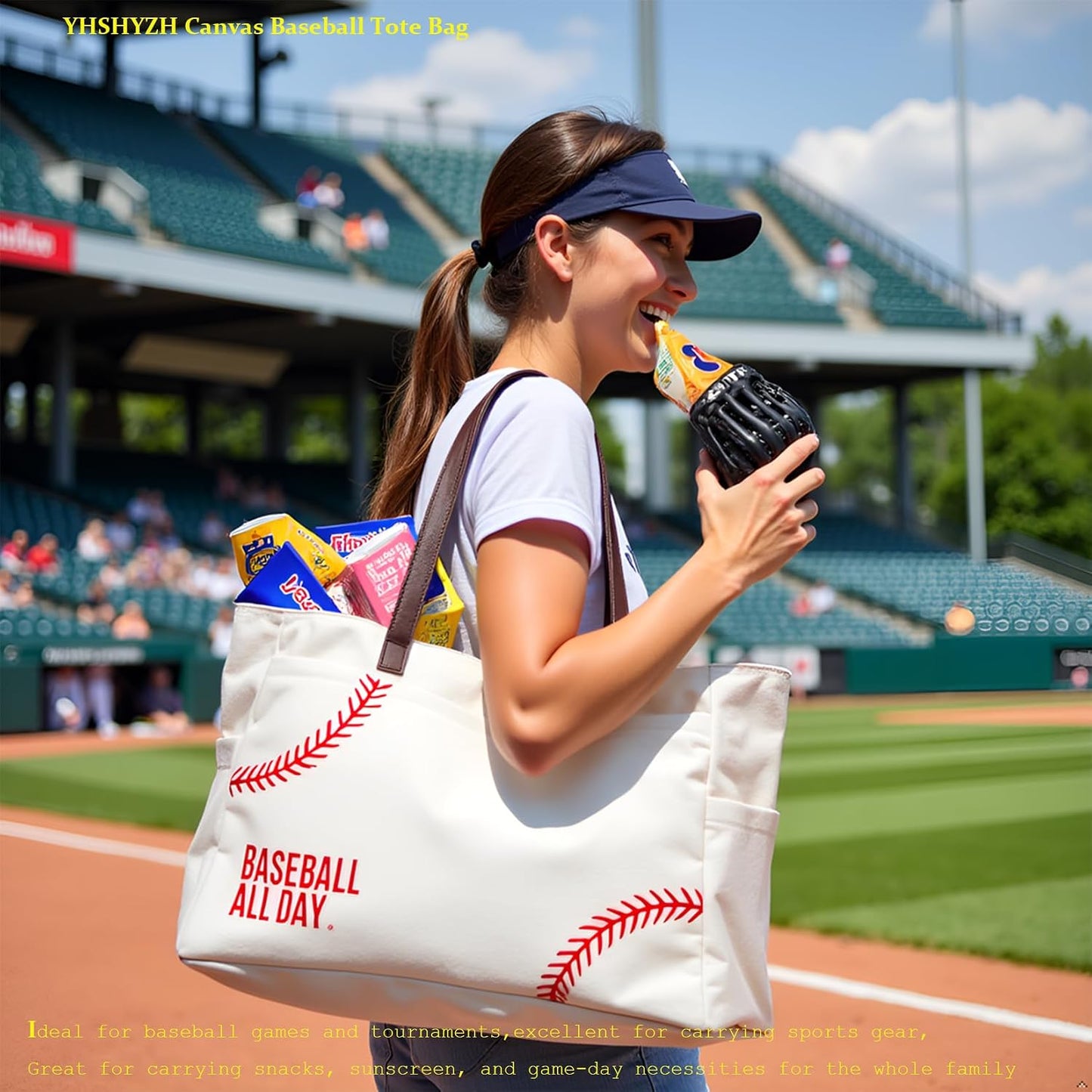 Canvas Tote Bag Baseball Mom Bag Sports Mom Must Haves Baseball Gifts