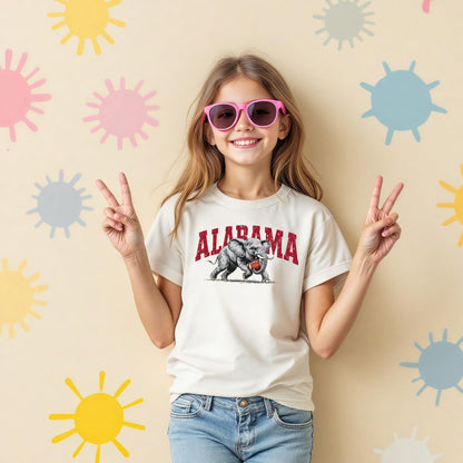 Alabama Elephant Football T-Shirt – Vintage Sport Grey Tee – Retro Game Day Apparel for Men & Women
