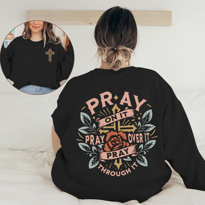 Pairxily Christian Crewneck Sweatshirts for Women Pray Bible Verse