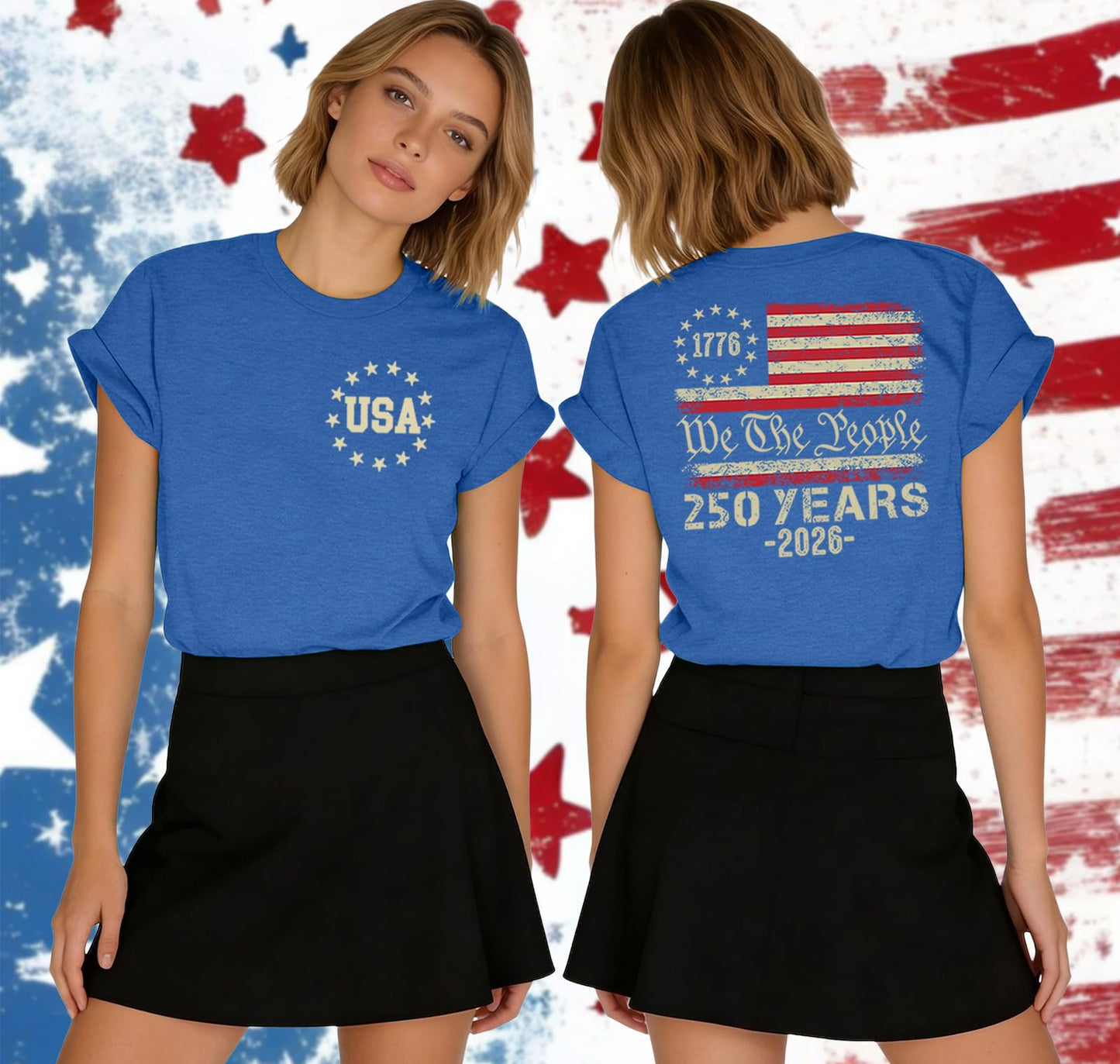 American Flag Shirts for Women 4th of July T-Shirts USA Graphic Tees Casual Blouse Tops