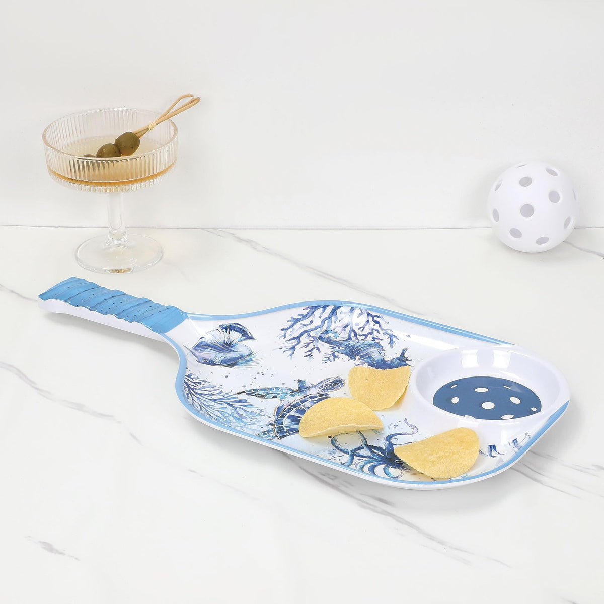 UPware Lovely Lemon Melamine Chip and Dip Snack Tray