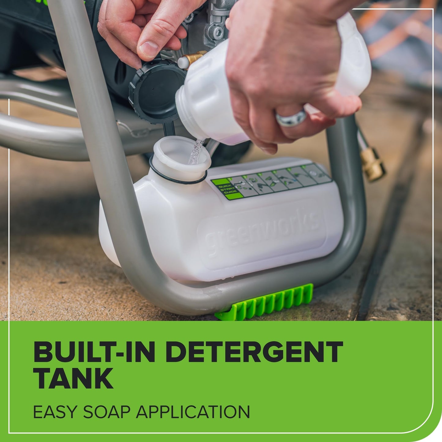 Greenworks 3000 PSI (2.0 GPM Max) Brushless Electric Pressure Washer (15°, 25°, 40°, Turbo and Soap Nozzle) for Use On Decks, Fences, Driveways, Sidewalks, Siding & More. Heavy-Duty
