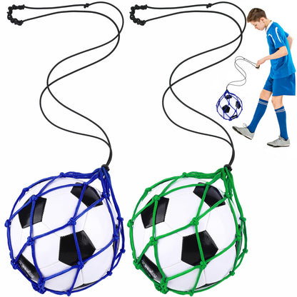 TOBWOLF Football Kick Trainer, Soccer Return Trainer Net Fits Ball Size 3, 4, 5, Hands-Free Soccer Kick Throw Training Aid