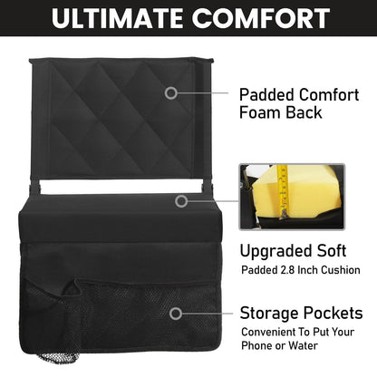 Sheenive Stadium Seats with Back Support, Padded Bleacher Seat Cushion