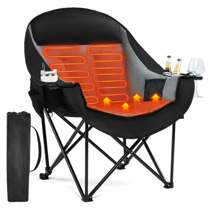 Oversized Camping Chairs for Adults - Heavy Duty Padded Outdoor Camp Chair