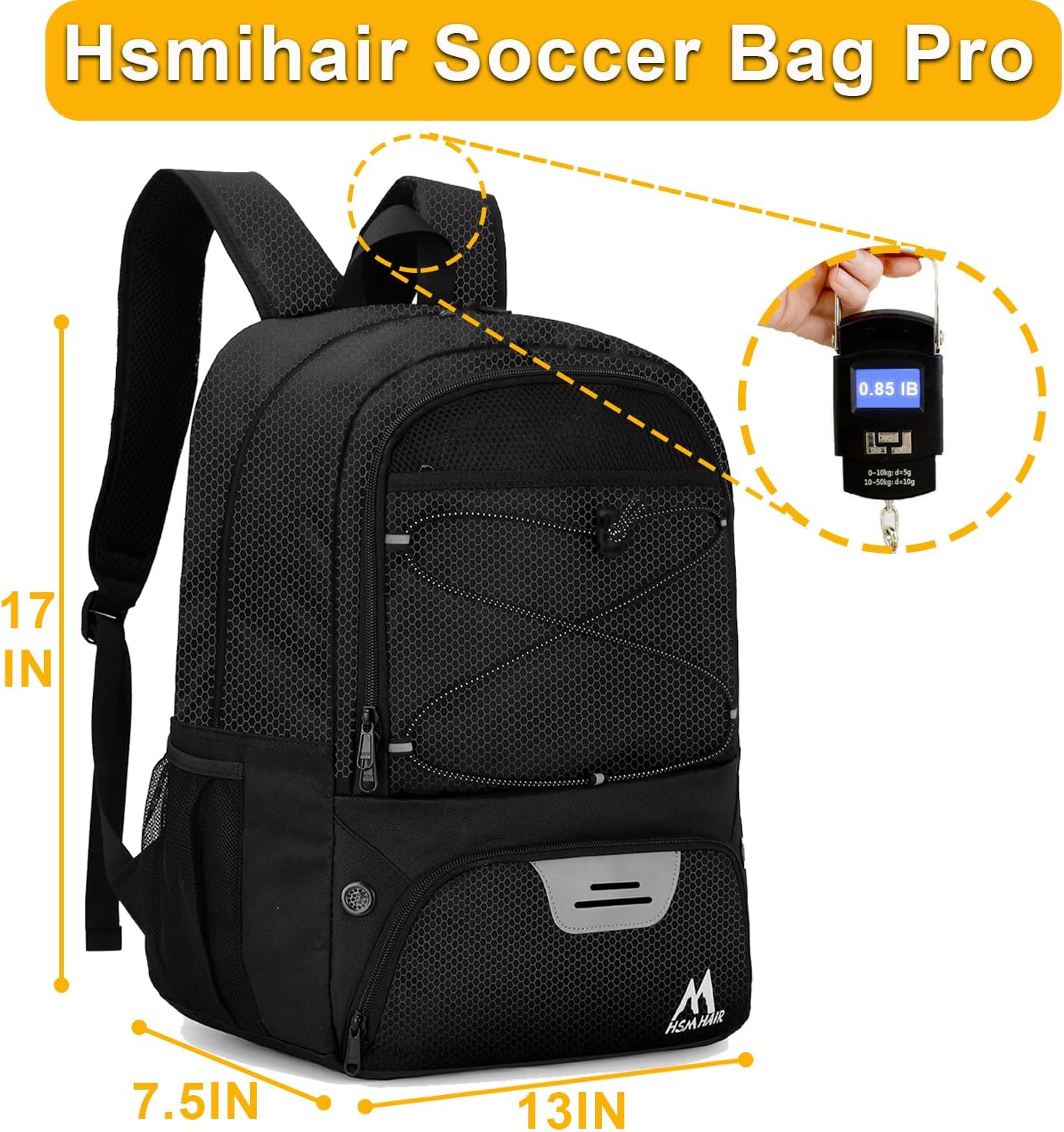 Hsmihair Soccer Bag,Youth Soccer Backpack with Ball and Cleat Compartment