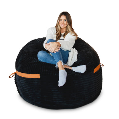 Big Joe Fuf 7Ft Giant Foam Bean Bag Chair, Oversized Couch with Removable Cover for Kids, Teens, Adults, Fog Lenox, Durable Woven Polyester, 7 Foot