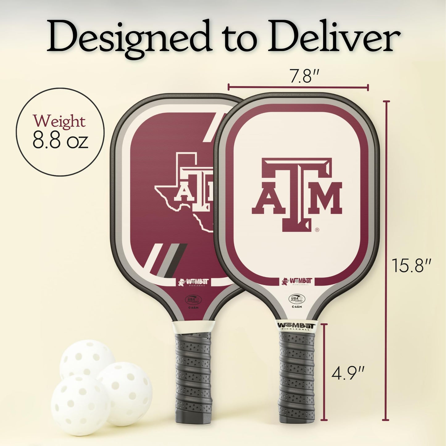 Officially Licensed College Pickleball Racquet