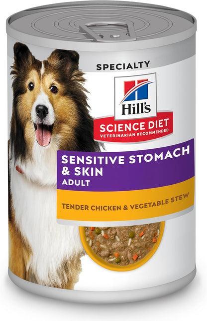 Hill's Science Diet Adult Sensitive Stomach & Skin Wet Dog Food, Turkey & Rice, 12.5 oz. Cans, 12-Pack