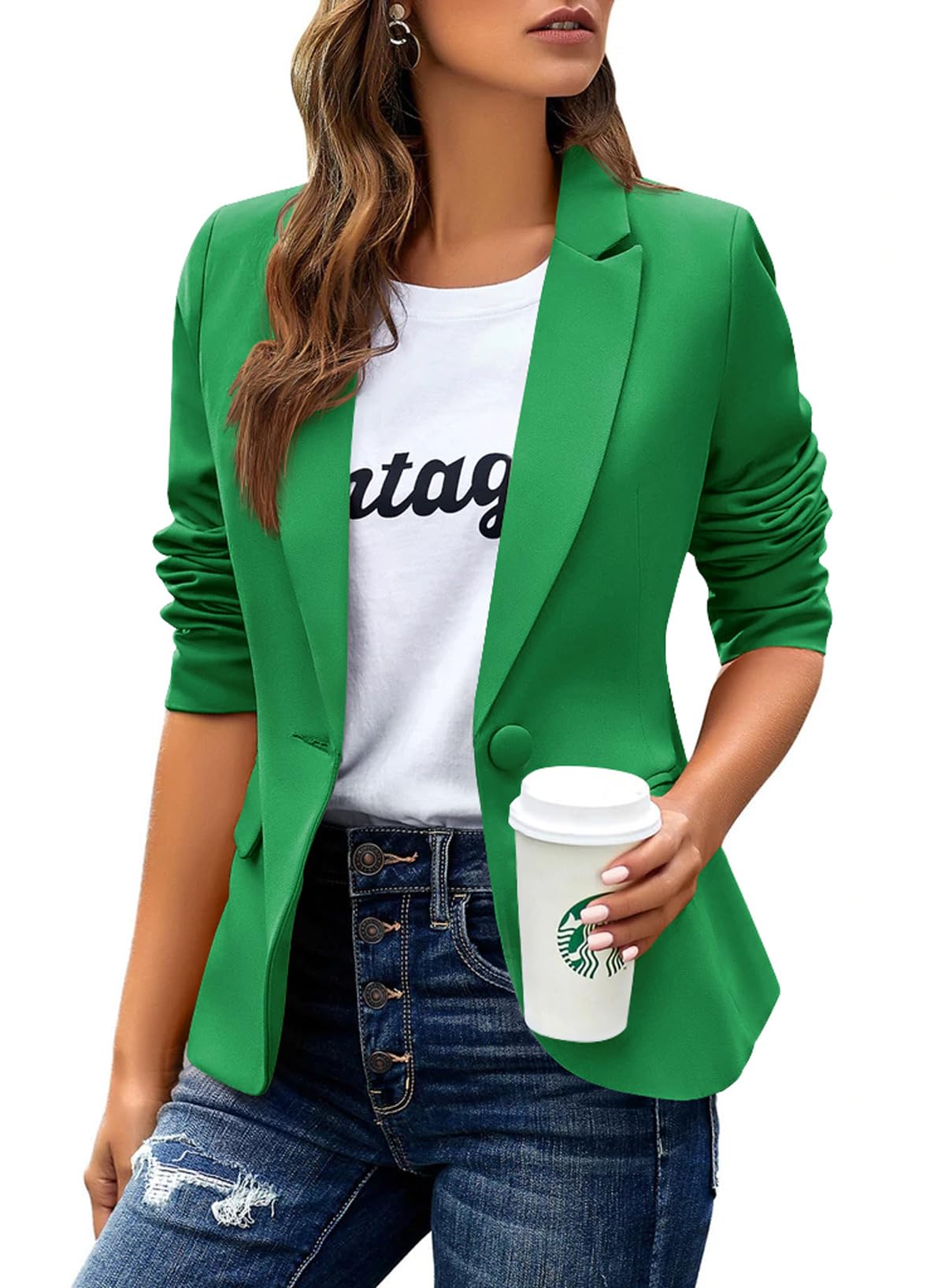 huatandis Women's Business Casual Blazer