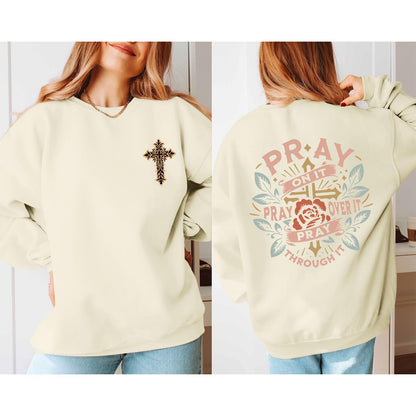 Pairxily Christian Crewneck Sweatshirts for Women Pray Bible Verse