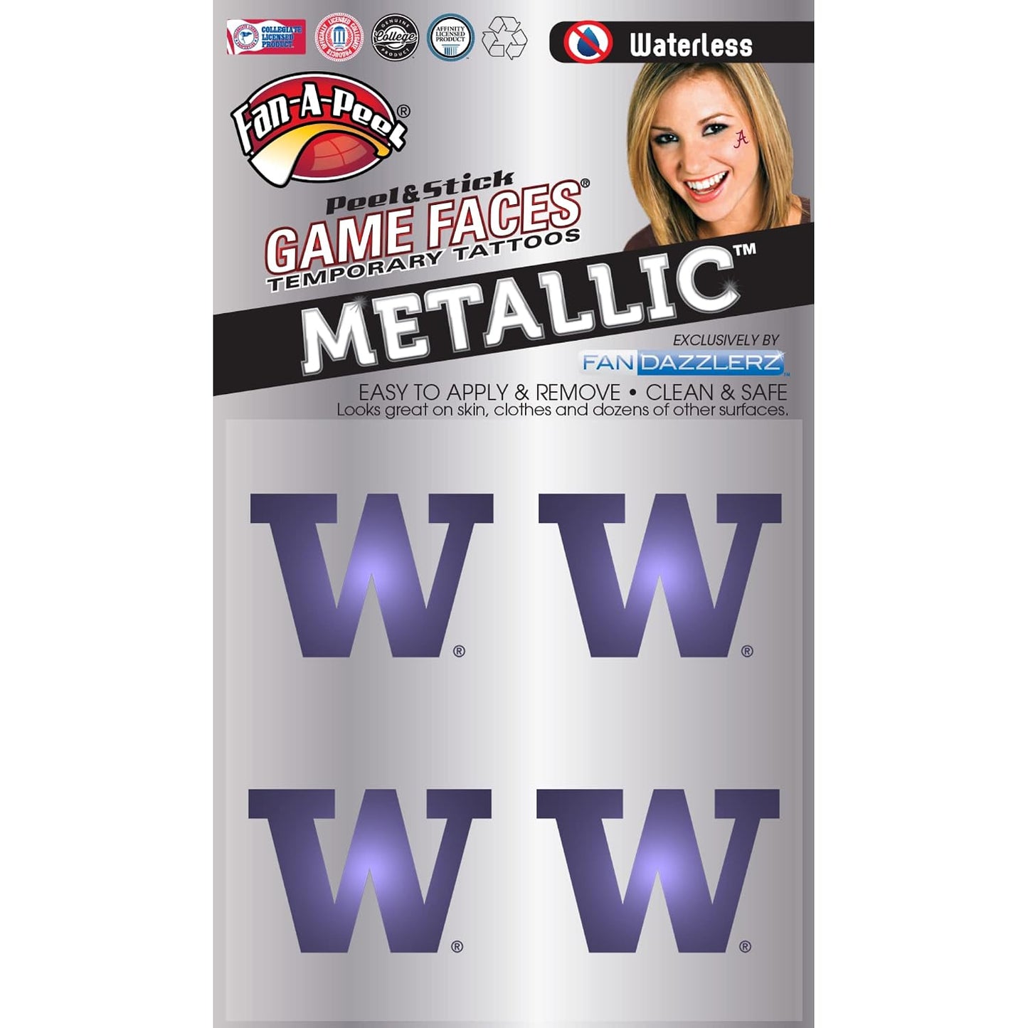 Alabama Waterless Temporary Tattoos - Hypoallergenic Peel and Stick Waterproof Temporary Tattoos - Officially Licensed