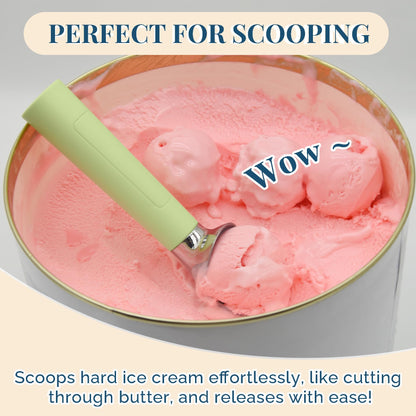 Heated Ice Cream Scoop Rechargeable, Electric Warming Ice Cream Scooper with LED Display, Heats to 158°F for Hard Ice Cream, Easy for Seniors & Kids, IP67 Waterproof (White, 2 oz)