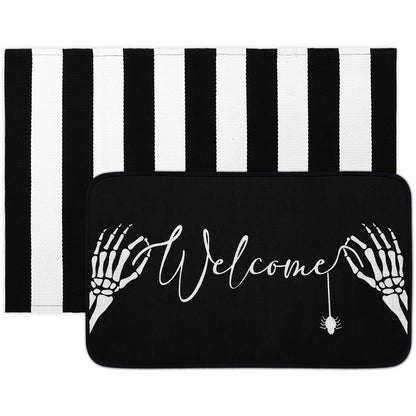 Tinideya 2 Pcs Halloween Door Mats Outdoor Layered Ghost Front Door Mat