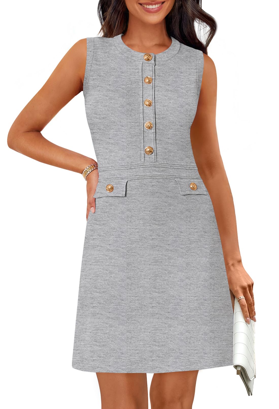 MEROKEETY Womens Summer Business Casual Mini Sweater Dress