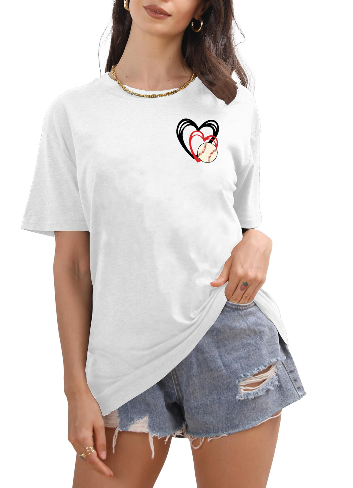 Baseball Mom Shirt for Women: Funny Baseball Tee Shirt Baseball Mama Short Sleeve Casual Tee Tops