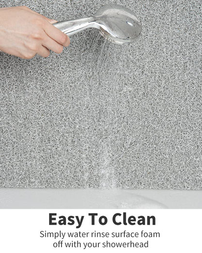 Non Slip Shower Mat, Comfortable Bath mat for Textured Surface,Quick Drying Easy Cleaning Shower Floor Mat for Wet Area,Without Suction Cups Pink 24 x 24