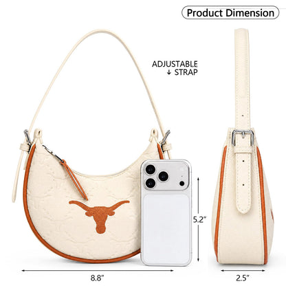 NCAA Crescent Shoulder Bag for Women, Half Moon Clutch Purses for Birthday/Graduation Gifts