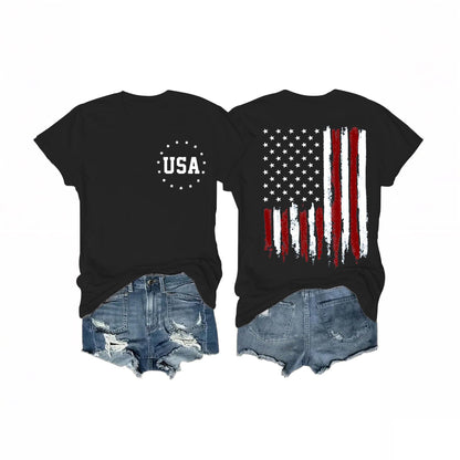 Women's 4th of July Outfits USA Shirt Memorial Day Red White and Blue Patriotic Shirts American Flag Graphic Tops