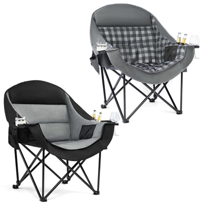 Oversized Camping Chairs for Adults - Heavy Duty Padded Outdoor Camp Chair