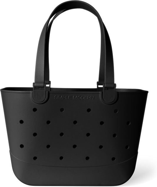 Simple Modern Waterproof Rubber Beach Bag | Large | Black